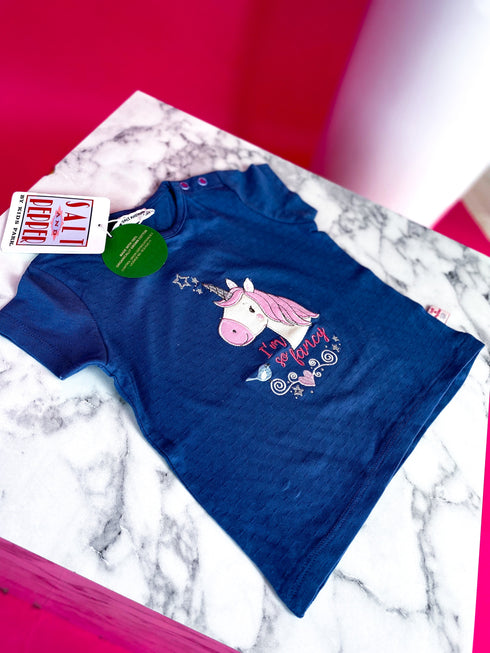 Salt and pepper kids, T-shirt with unicorn (age: 6-7 months)